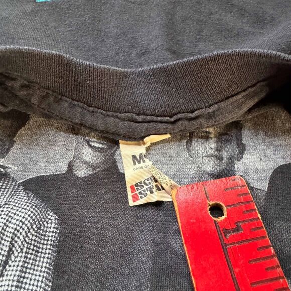 Vintage 80s 1989 New Kids On The Block NKOTB Tour Pop Rock Band Black T-Shirt M - Picture 4 of 9